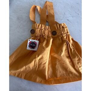 Lou Lou Kids Mustard Yellow Suspender Paperbag Skirt Toddler 2Y NWT